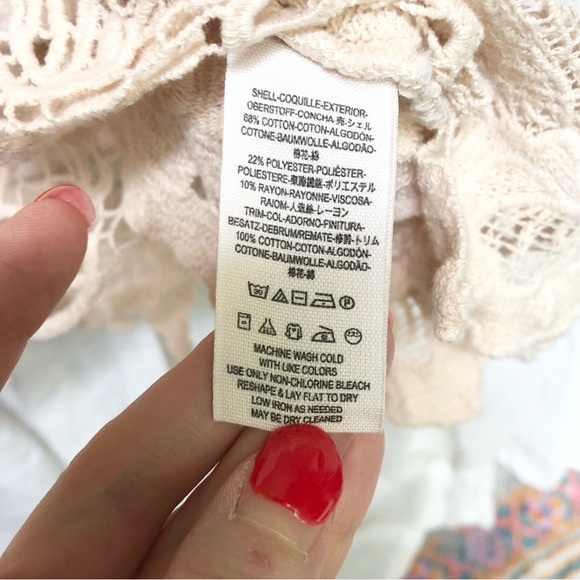 Free people crochet lace top with split back - Picture 12 of 13